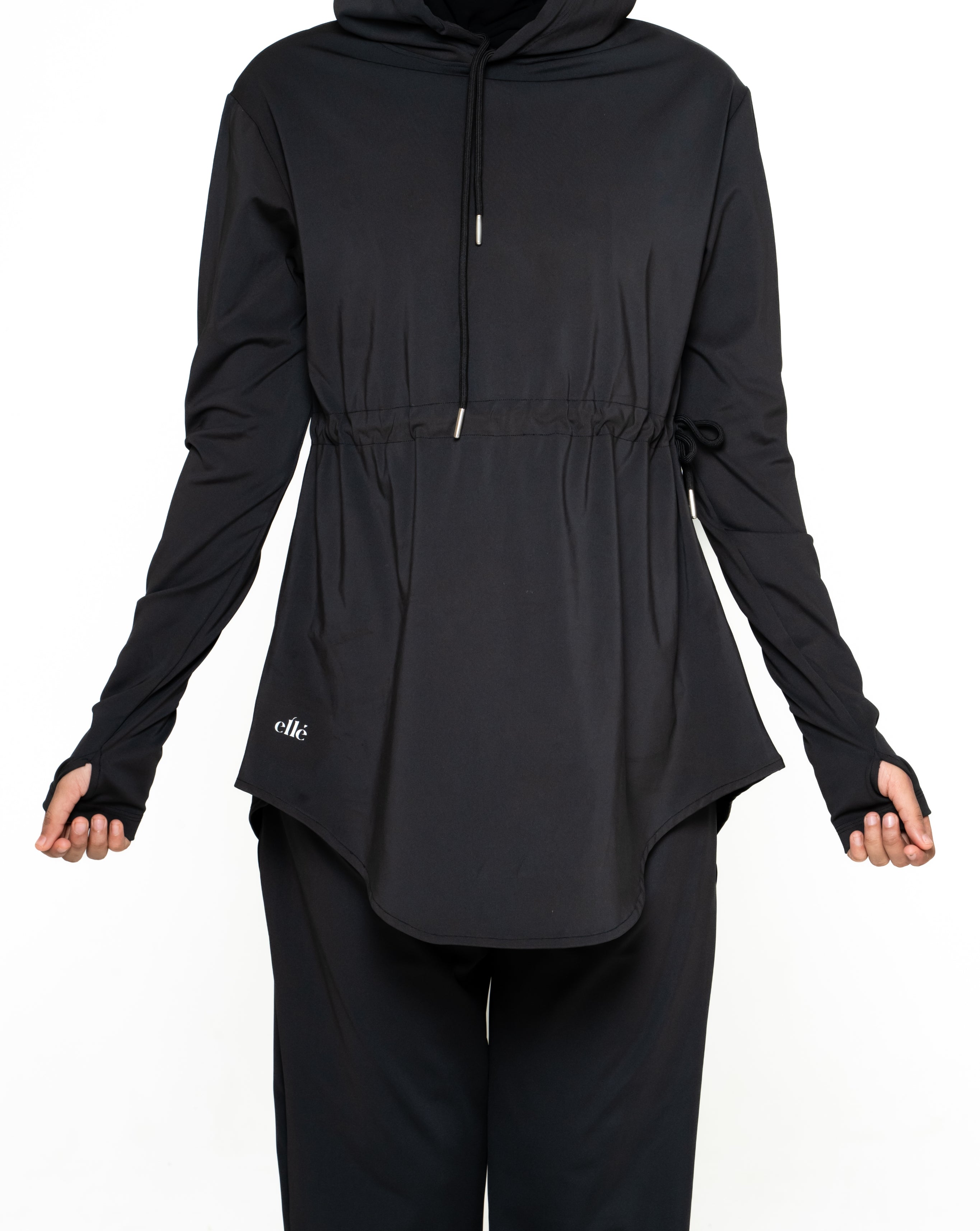 RA.ellé’s Hooded Rope Top Black