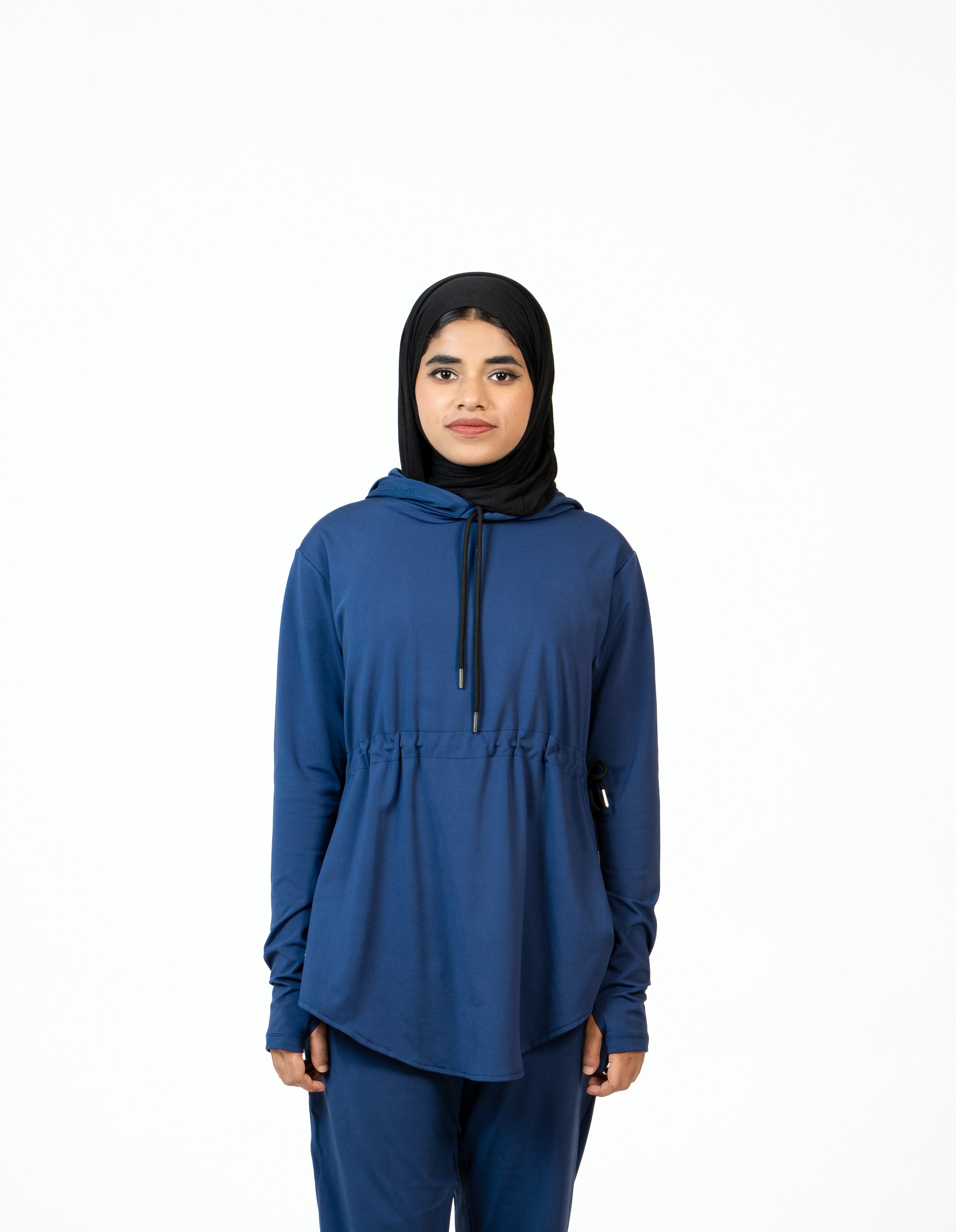 RA.ellé’s Hooded Rope Top Blue