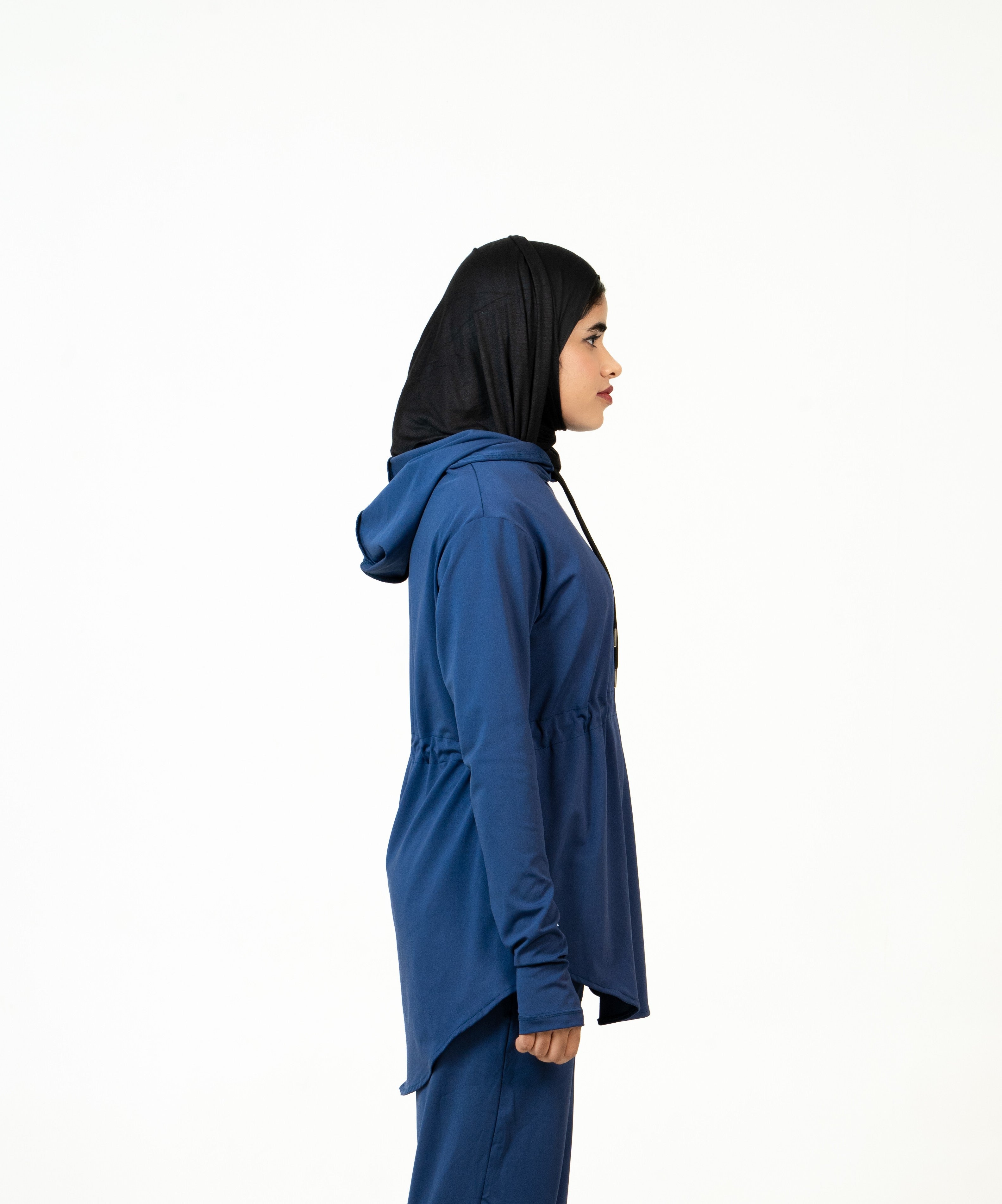 RA.ellé’s Hooded Rope Top Blue
