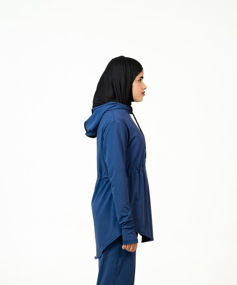 RA.ellé’s Hooded Rope Top Blue