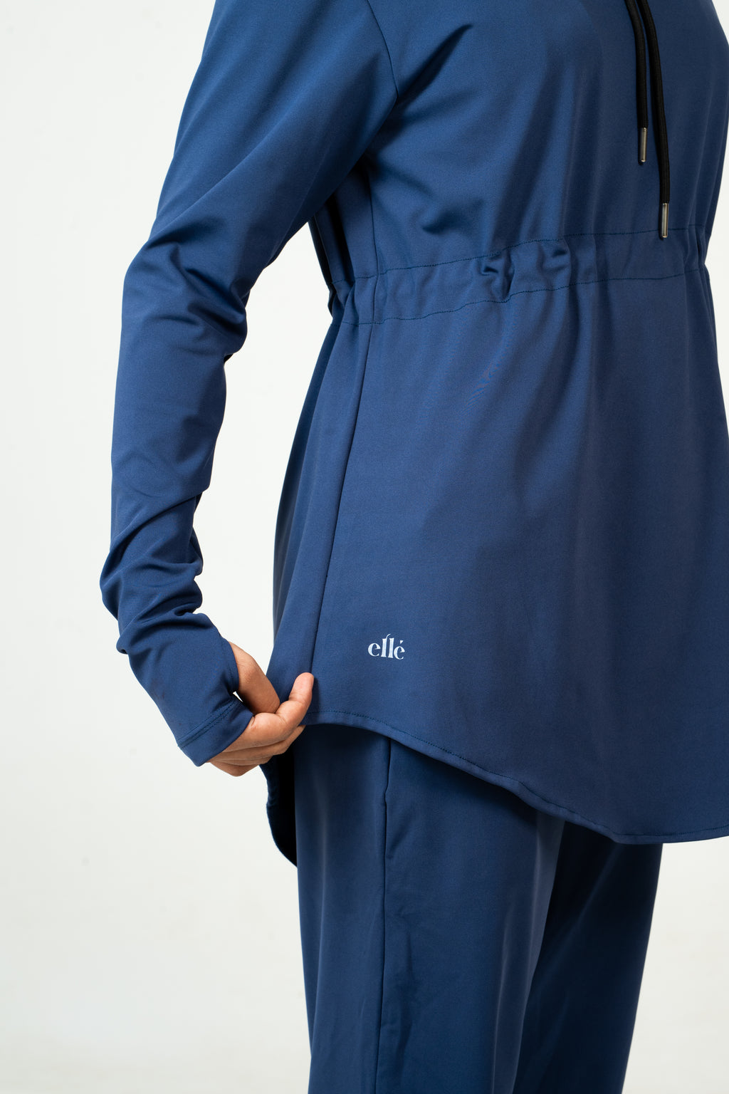 RA.ellé’s Hooded Rope Top Blue