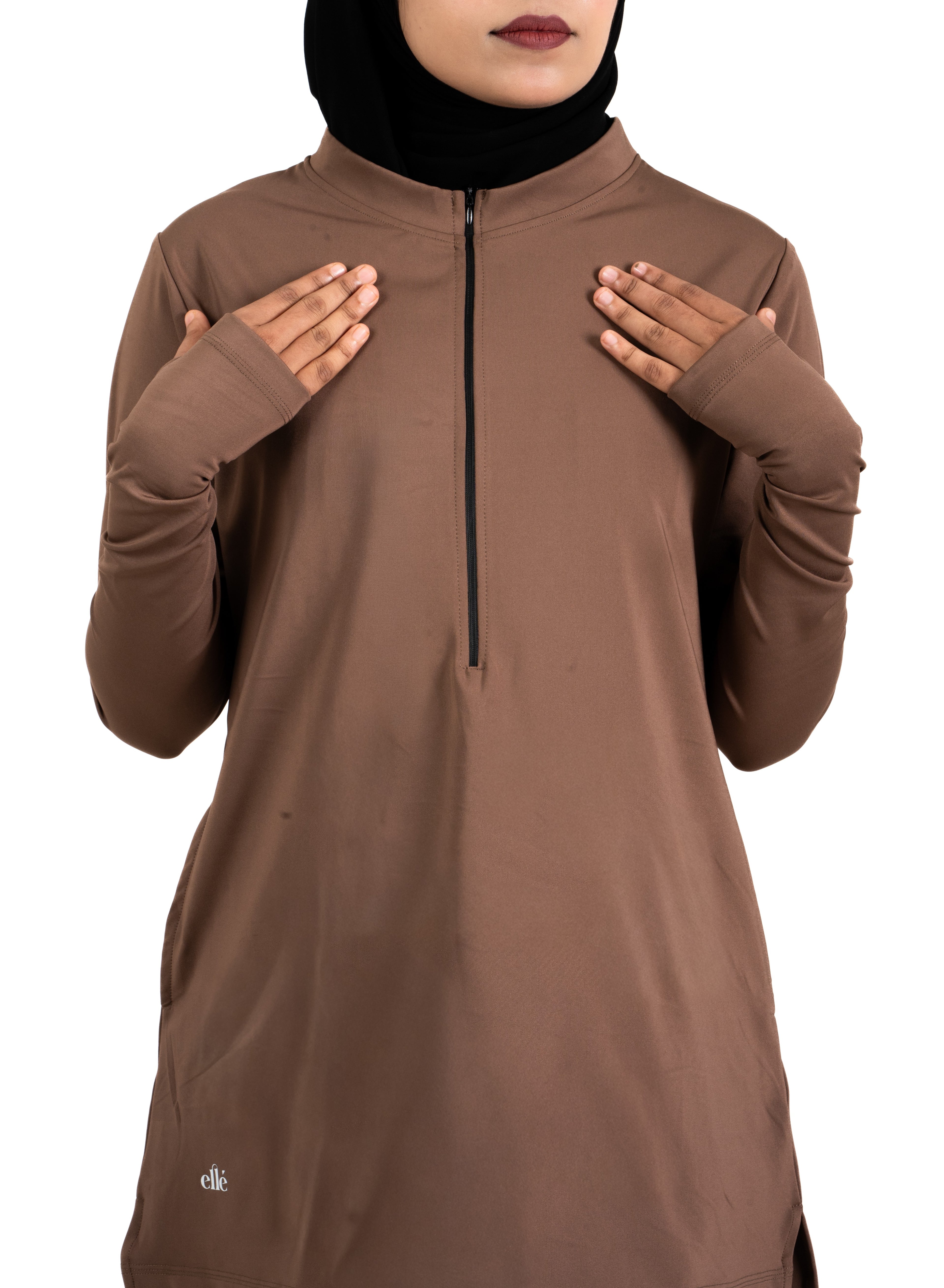 RA.ellé’s Zip Top Brown