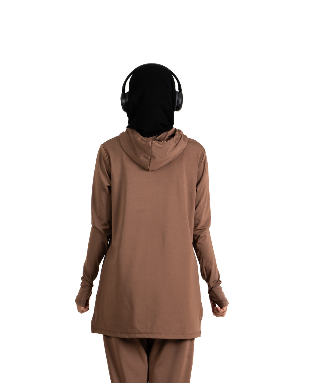 RA.ellé’s Plain Hooded Top Brown