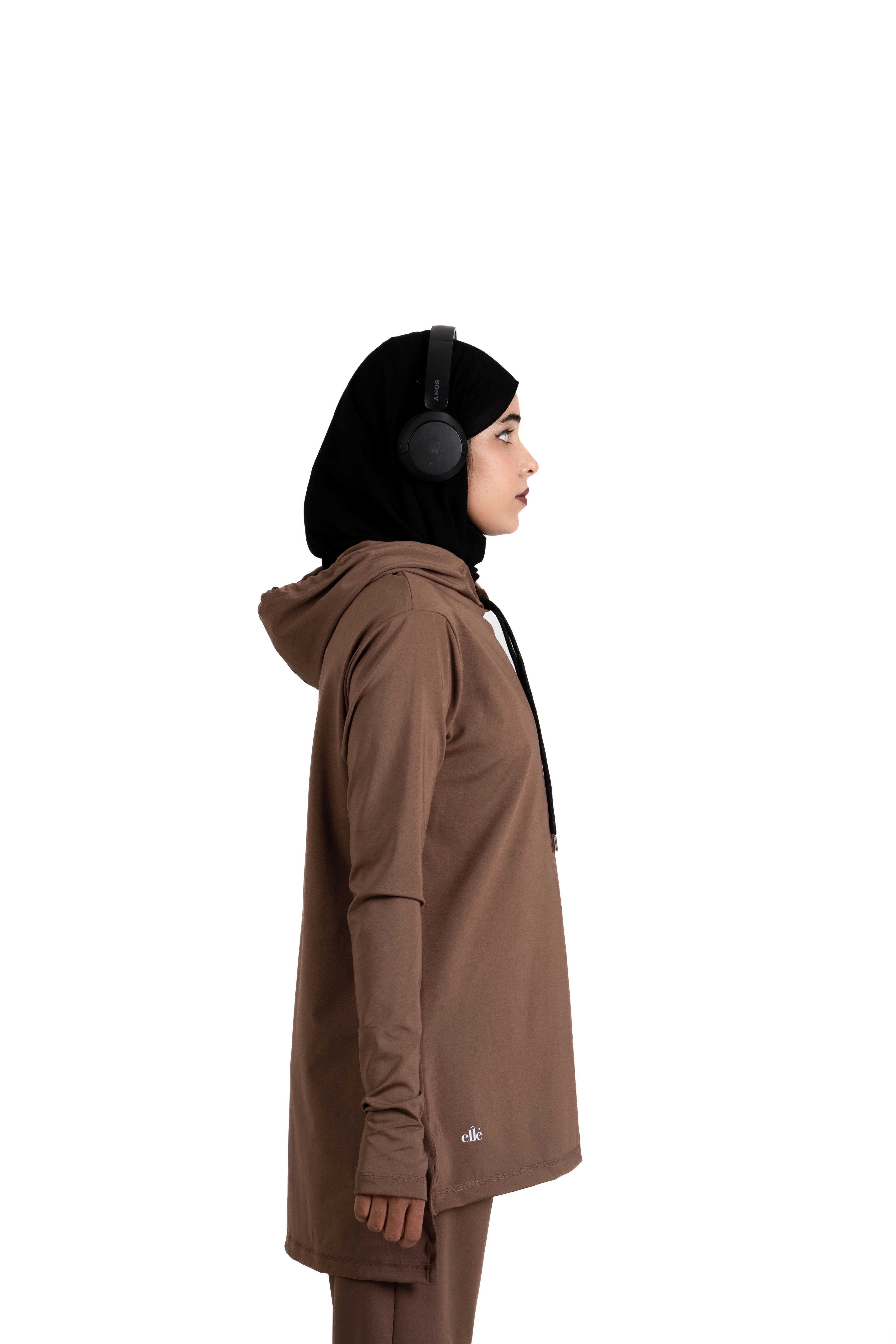 RA.ellé’s Plain Hooded Set Brown