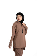 RA.ellé’s Plain Hooded Set Brown
