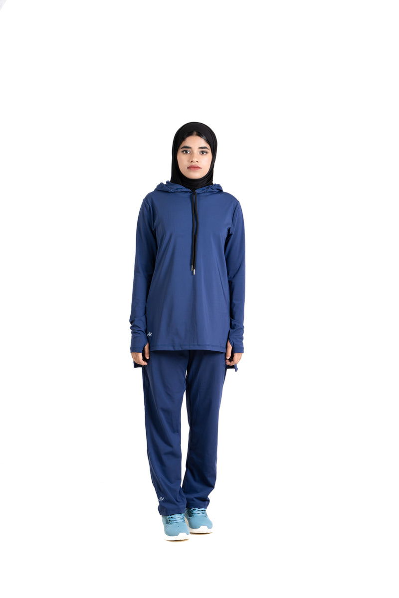 RA.ellé’s Plain Hooded Set Blue