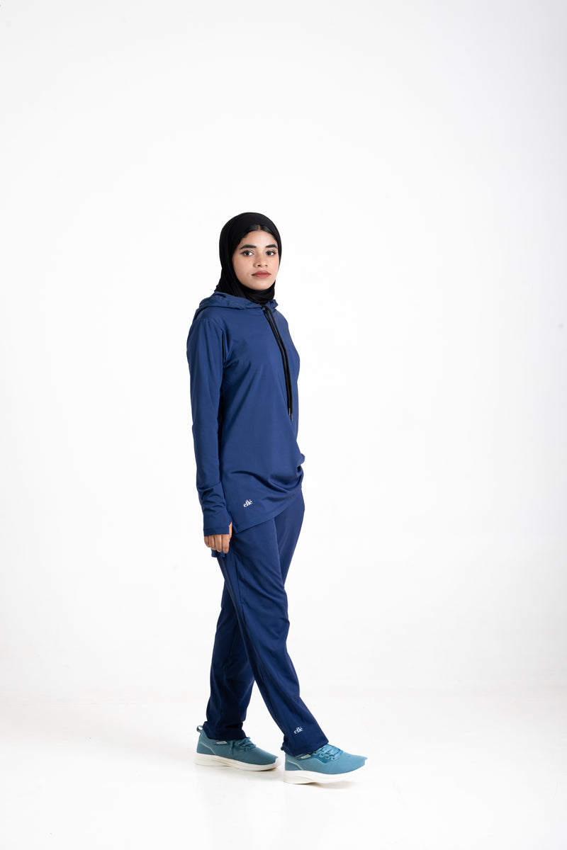 RA.ellé’s Plain Hooded Set Blue