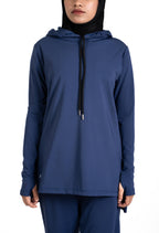 RA.ellé’s Plain Hooded Top Blue