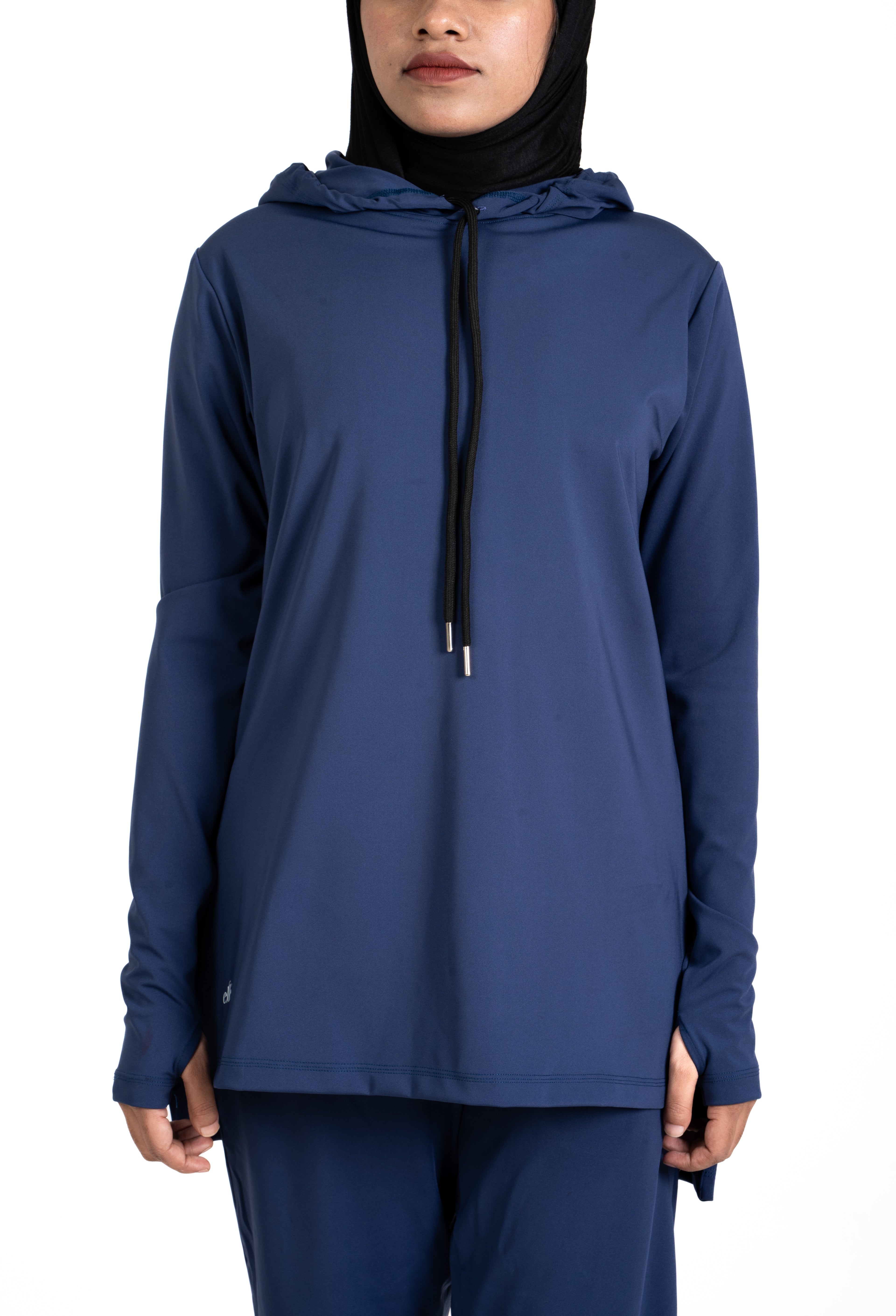 RA.ellé’s Plain Hooded Top Blue