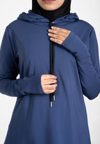 RA.ellé’s Plain Hooded Top Blue