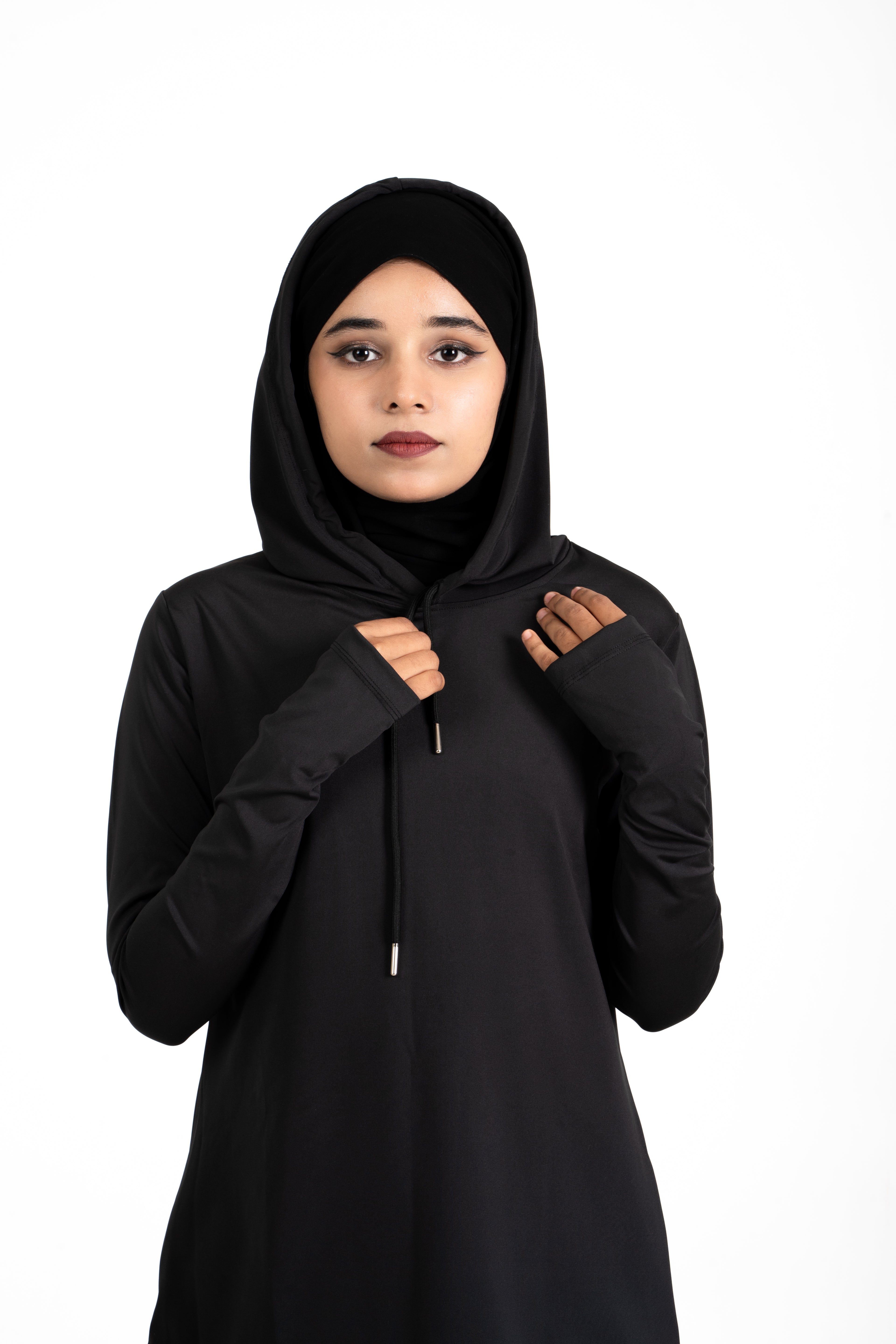 RA.ellé’s Plain Hooded Top Black